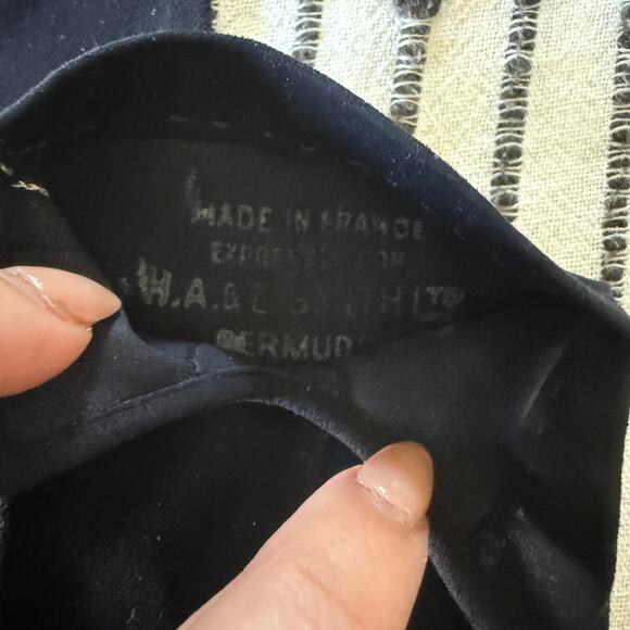 1960s Vintage Lightweight Suede Black Unlined Gloves Driving Gloves Size 7 - Picture 4 of 4